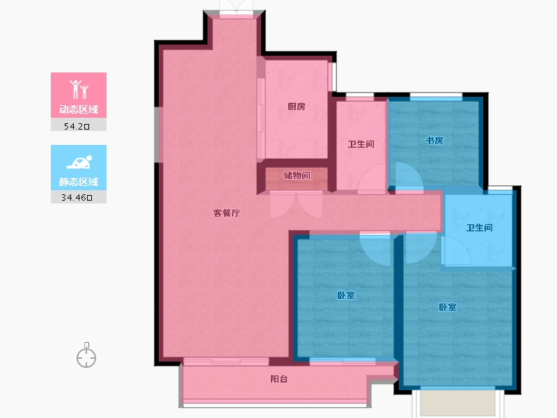 陕西省-西安市-中建璟庭-78.72-户型库-动静分区