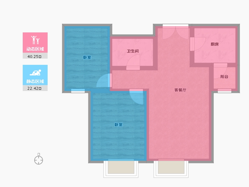 辽宁省-葫芦岛市-首开·国风海岸-54.93-户型库-动静分区