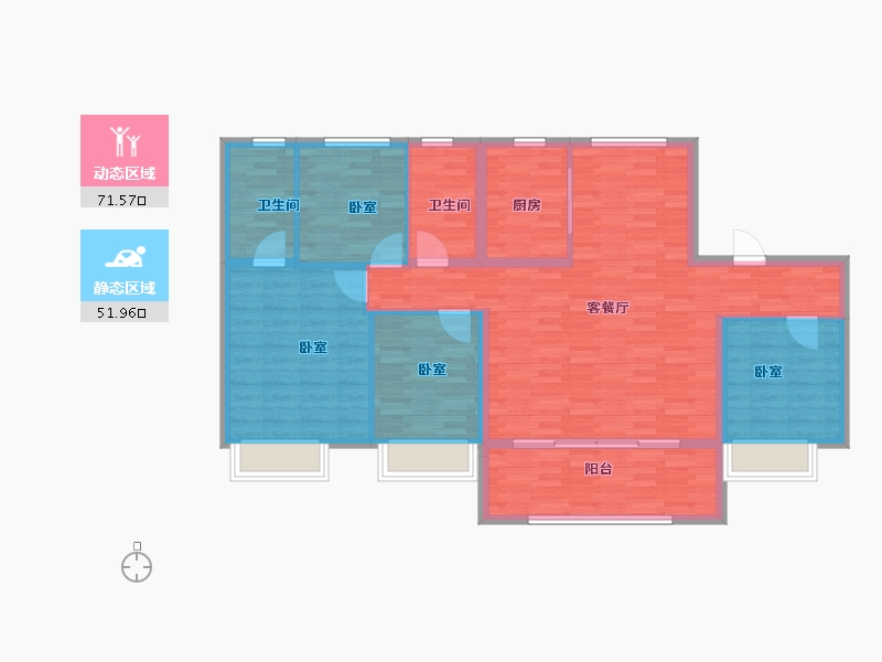 甘肃省-兰州市-碧桂园公园上城-112.00-户型库-动静分区