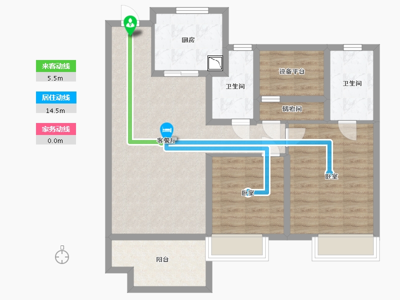 江苏省-苏州市-金科源江筑-82.00-户型库-动静线