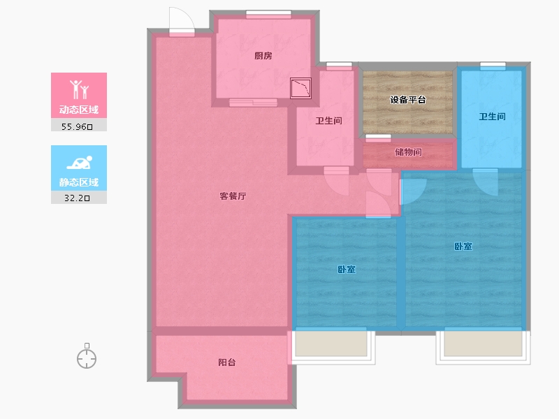 江苏省-苏州市-金科源江筑-82.00-户型库-动静分区