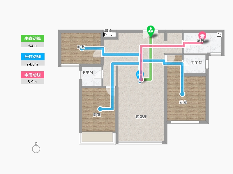 甘肃省-天水市-天麟金水湾-84.19-户型库-动静线