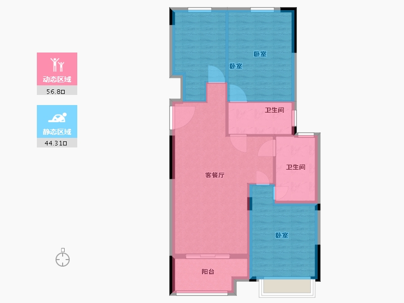 江苏省-苏州市-亨通吴越锦绣-92.00-户型库-动静分区