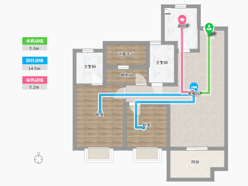 江苏省-苏州市-金科源江筑-81.01-户型库-动静线