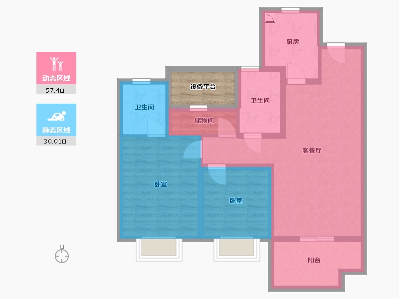 江苏省-苏州市-金科源江筑-81.01-户型库-动静分区