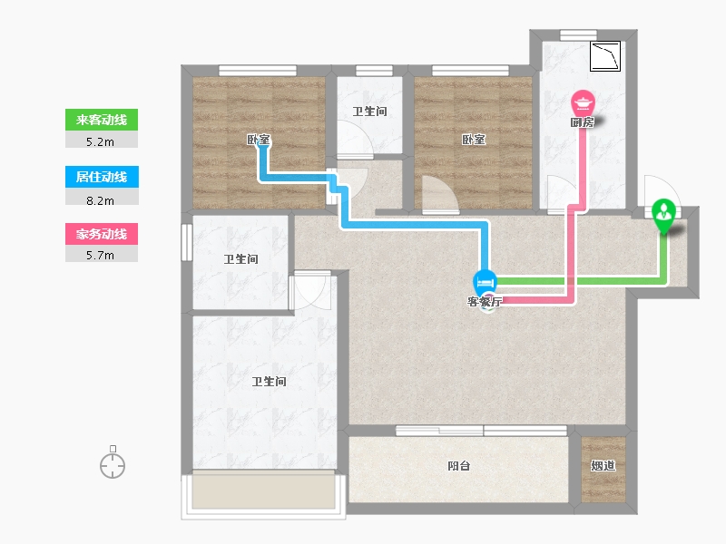 甘肃省-兰州市-绿地兰州丝路世界中心-80.68-户型库-动静线