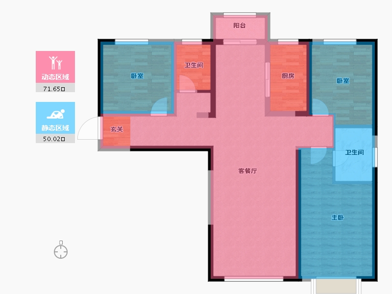 甘肃省-兰州市-天昱凤凰城四期-109.00-户型库-动静分区