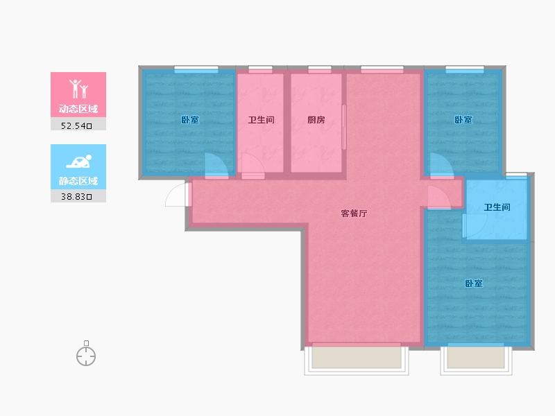 甘肃省-兰州市-保利领秀山-81.32-户型库-动静分区