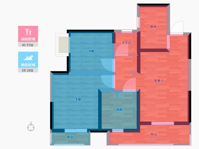 陕西省-西安市-明威橡树6号-70.19-户型库-动静分区