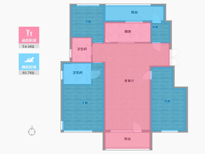 黑龙江省-哈尔滨市-华润置地·崑崙御-106.87-户型库-动静分区