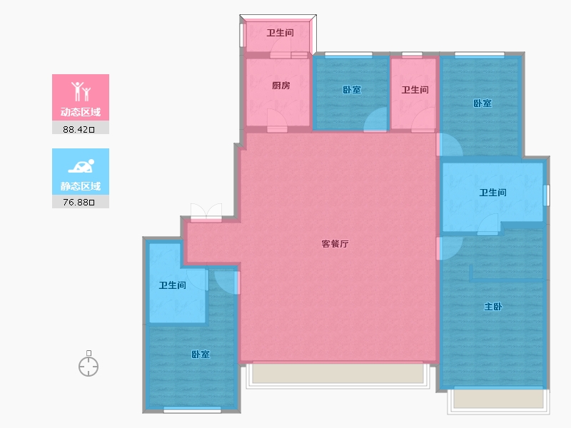 陕西省-西安市-中国铁建西派时代-150.31-户型库-动静分区