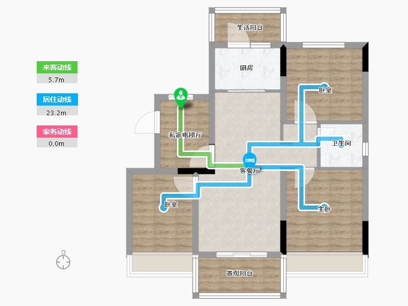 江苏省-南京市-碧桂园伯爵台-83.54-户型库-动静线