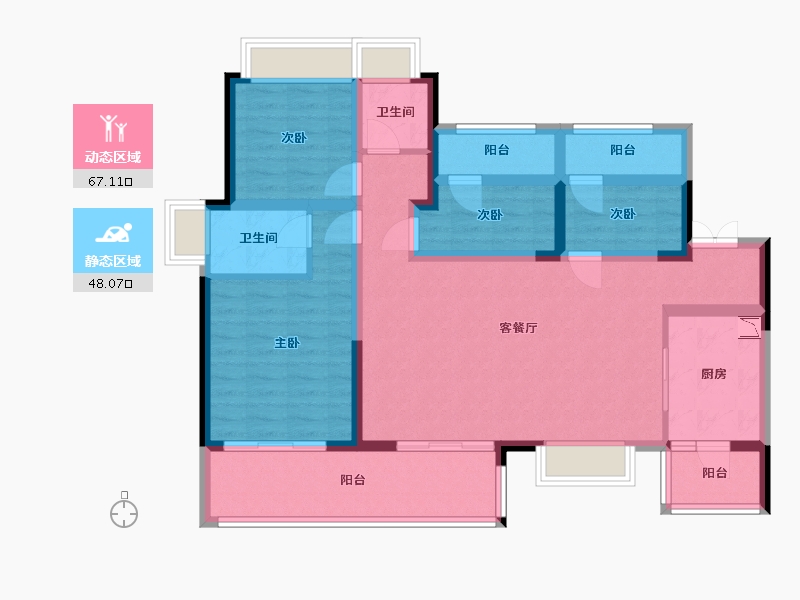 四川省-成都市-华熙528玺都-101.25-户型库-动静分区