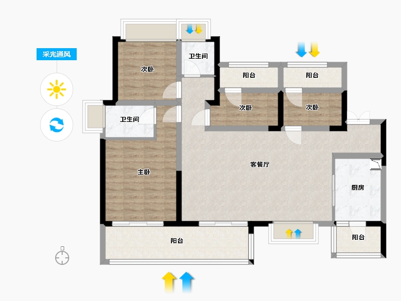 四川省-成都市-华熙528玺都-101.25-户型库-采光通风