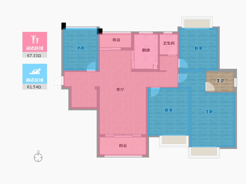 江苏省-苏州市-首开玖珑湾-119.60-户型库-动静分区