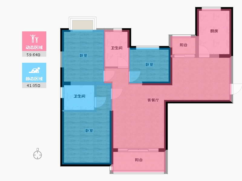 甘肃省-兰州市-兰州恒大御景天下-89.73-户型库-动静分区