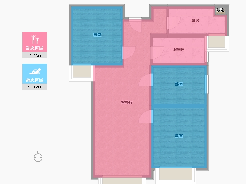 甘肃省-兰州市-保利领秀山-66.33-户型库-动静分区