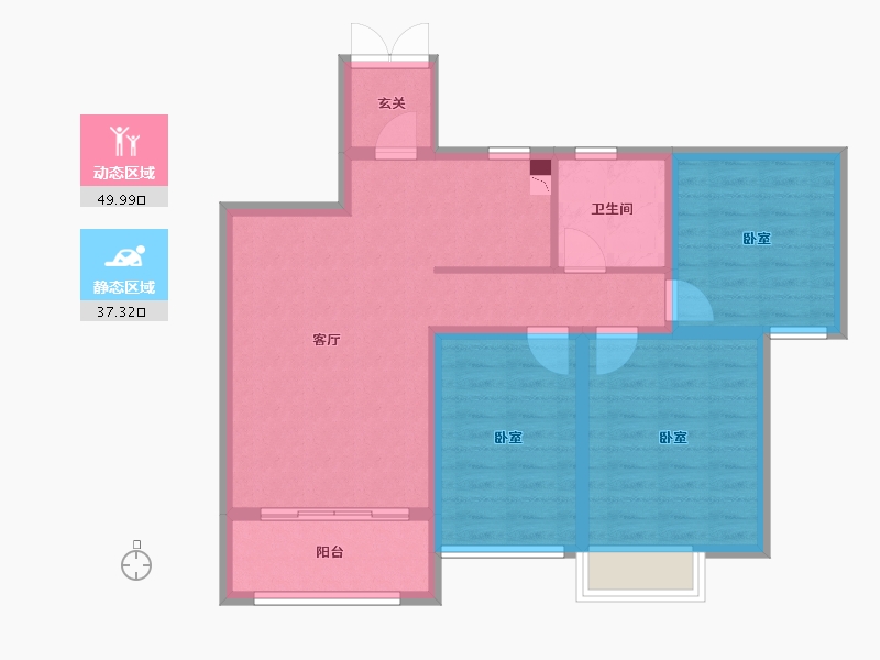 江苏省-苏州市-首开玖珑湾-77.65-户型库-动静分区