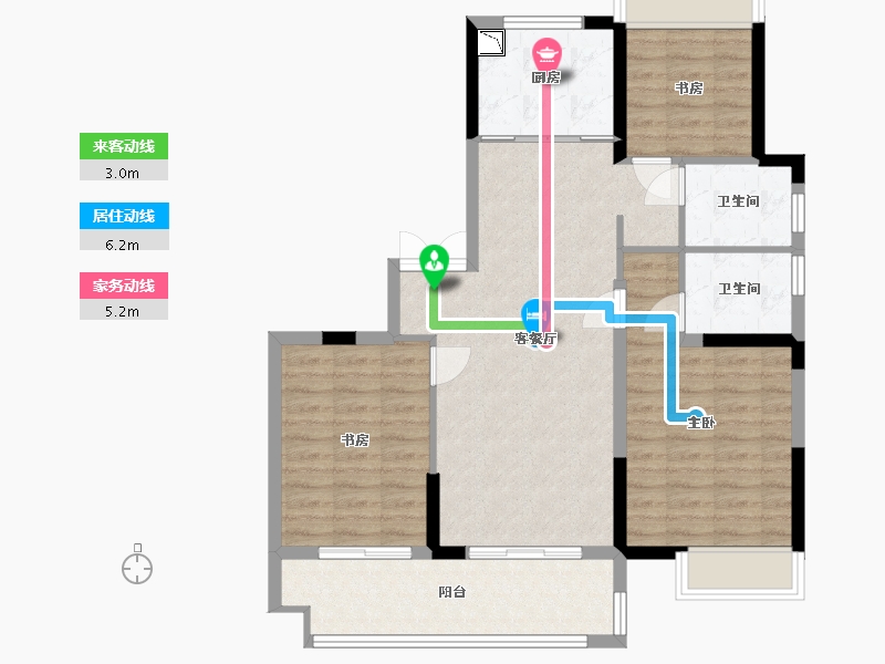 江苏省-盐城市-太和名苑-90.69-户型库-动静线