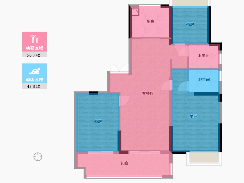 江苏省-盐城市-太和名苑-90.69-户型库-动静分区