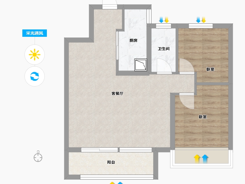 甘肃省-兰州市-绿地兰州丝路世界中心-57.80-户型库-采光通风