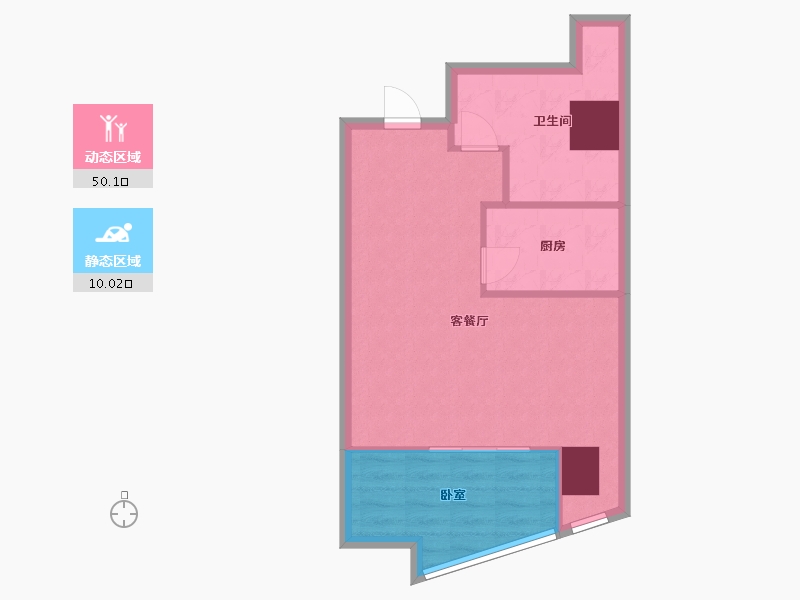 江苏省-苏州市-W公馆-52.71-户型库-动静分区