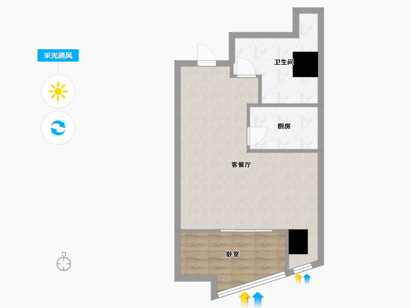 江苏省-苏州市-W公馆-52.71-户型库-采光通风