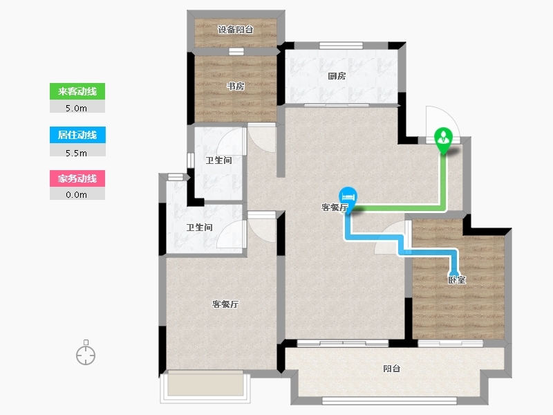 江苏省-苏州市-张家港公馆1790-101.00-户型库-动静线