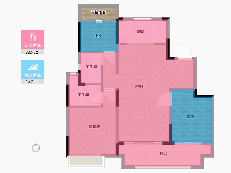 江苏省-苏州市-张家港公馆1790-101.00-户型库-动静分区