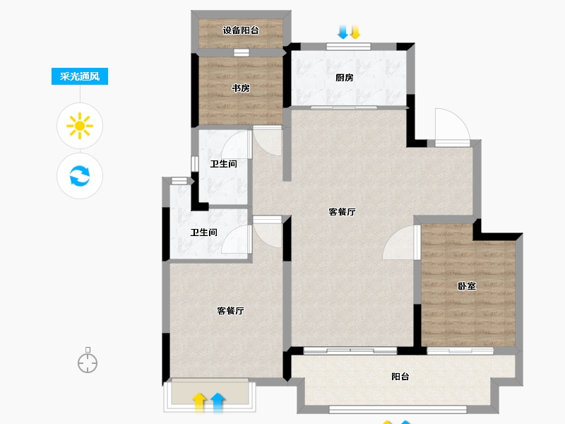 江苏省-苏州市-张家港公馆1790-101.00-户型库-采光通风