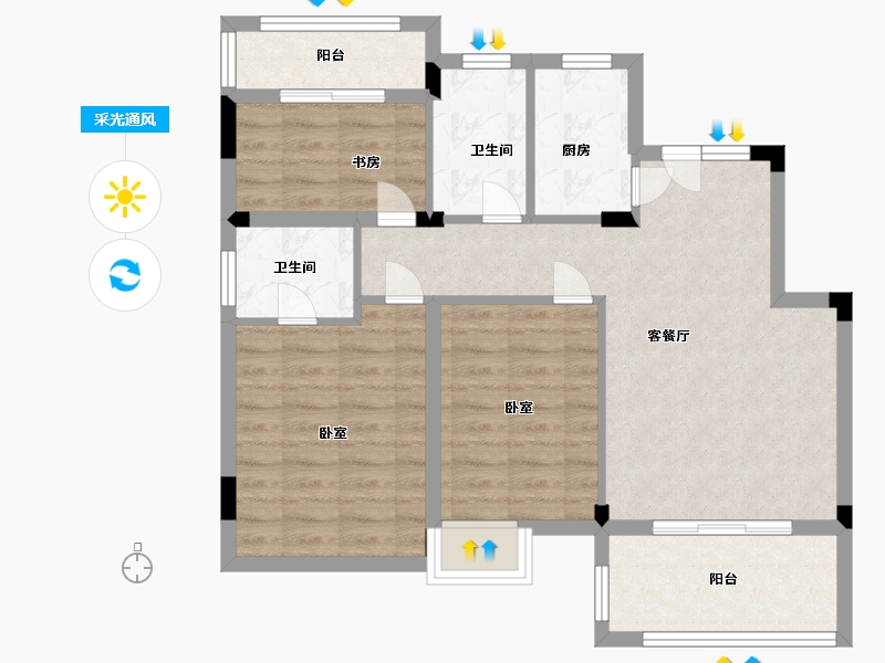 江西省-抚州市-嘉华滨江星城-77.20-户型库-采光通风