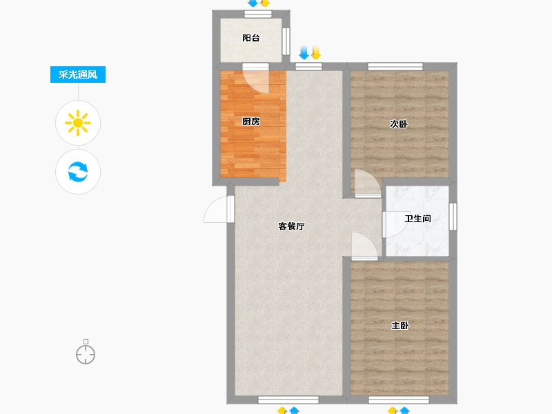 黑龙江省-哈尔滨市-骏赫·书苑派-70.40-户型库-采光通风