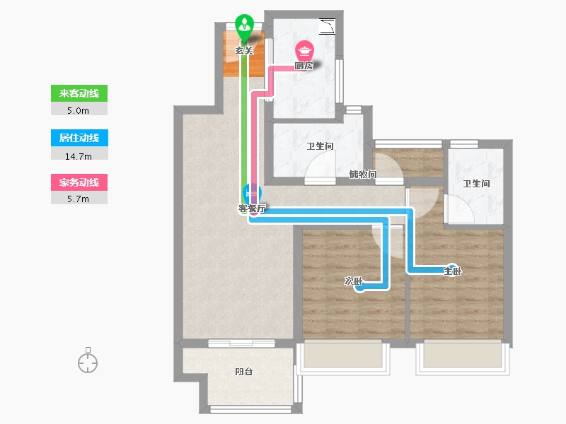 浙江省-台州市-碧桂园·城市之光-71.77-户型库-动静线