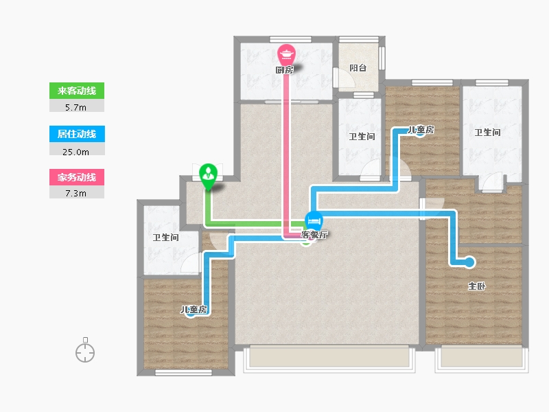 陕西省-西安市-中国铁建西派时代-140.04-户型库-动静线