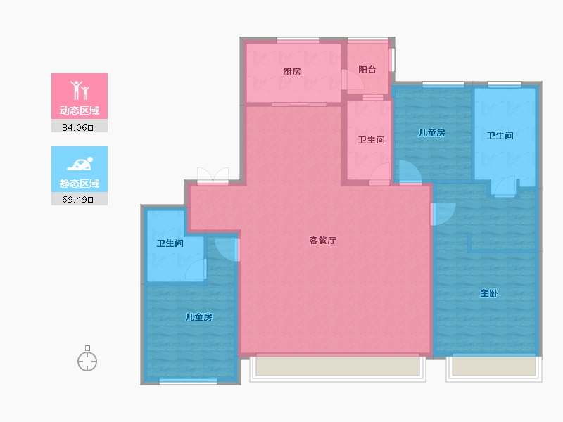 陕西省-西安市-中国铁建西派时代-140.04-户型库-动静分区