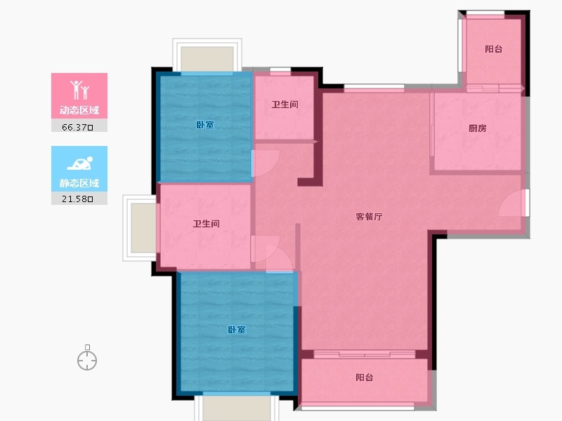 甘肃省-兰州市-兰州恒大御景天下-79.04-户型库-动静分区