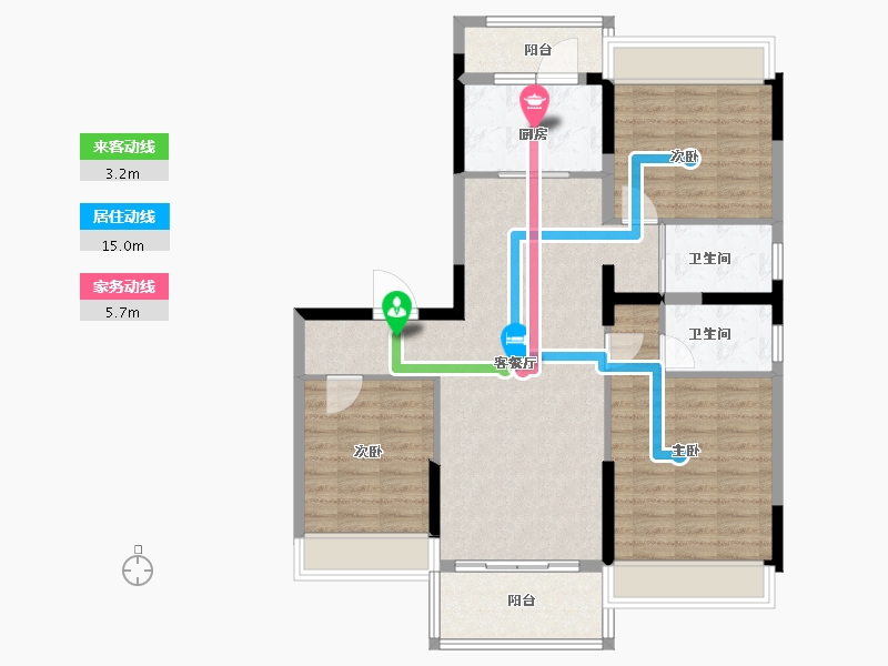 江苏省-南京市-碧桂园伯爵台-100.00-户型库-动静线