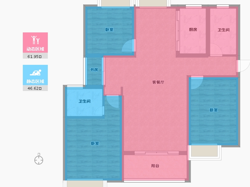 江苏省-苏州市-苏州吴中万达广场-97.00-户型库-动静分区