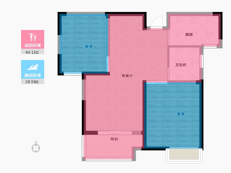 江苏省-苏州市-天地源拾锦香都-69.00-户型库-动静分区