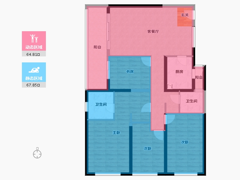 云南省-昆明市-东原璞阅-119.12-户型库-动静分区