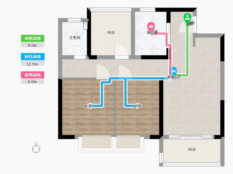 江苏省-苏州市-南山维拉-77.00-户型库-动静线