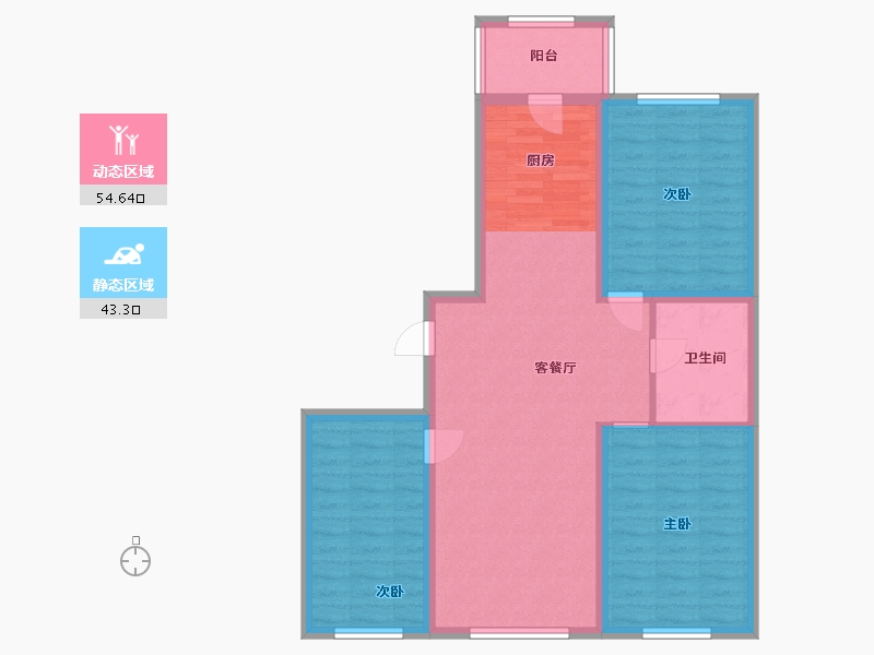 黑龙江省-哈尔滨市-骏赫·书苑派-88.01-户型库-动静分区