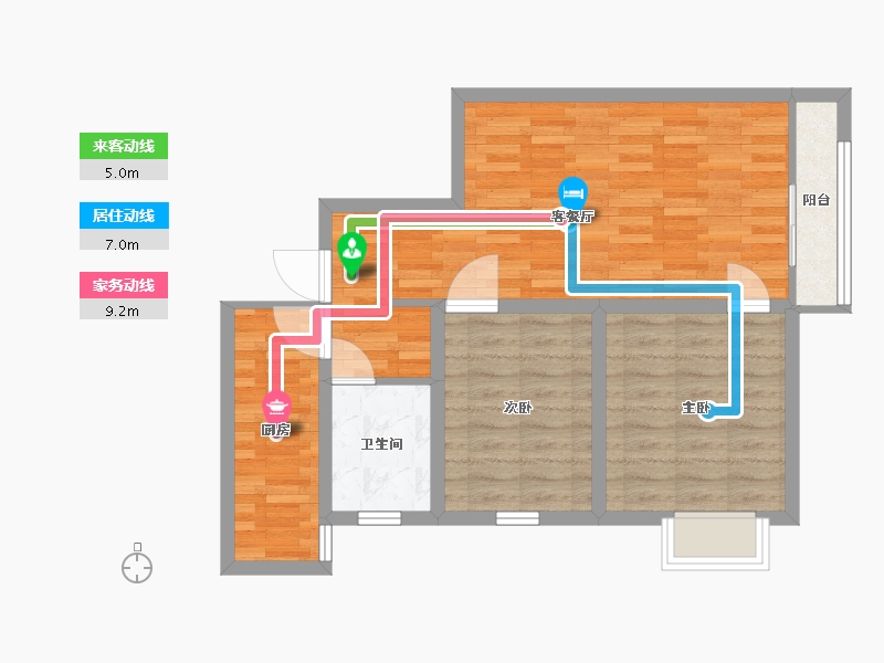 陕西省-西安市-林河世家-66.26-户型库-动静线