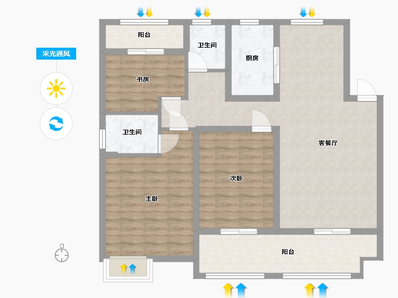 江西省-抚州市-聚福阳光城-96.50-户型库-采光通风