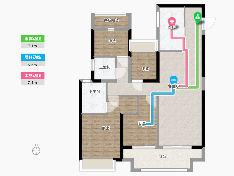 江苏省-苏州市-张家港公馆1790-108.00-户型库-动静线