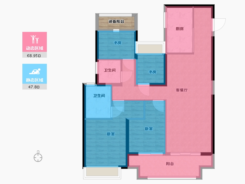 江苏省-苏州市-张家港公馆1790-108.00-户型库-动静分区