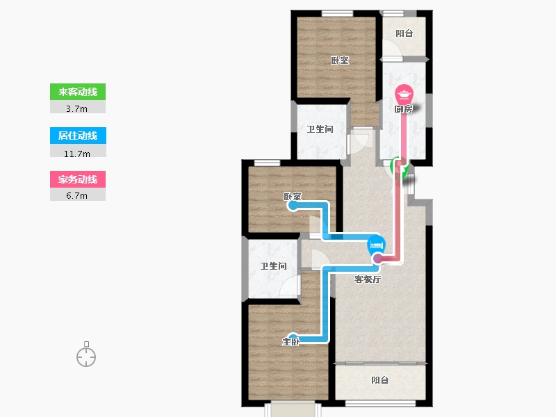 陕西省-咸阳市-咸阳恒大帝景-87.15-户型库-动静线