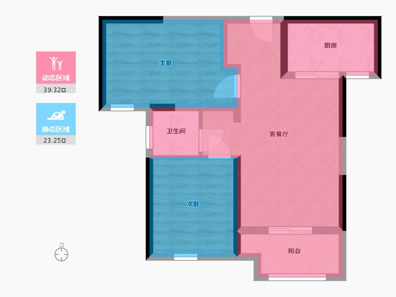 陕西省-西安市-明威橡树6号-54.98-户型库-动静分区