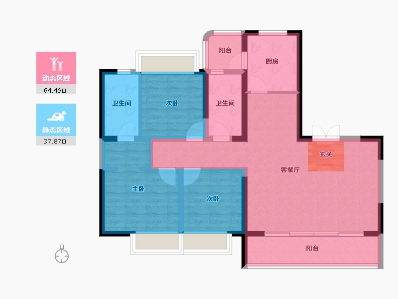 云南省-昆明市-七彩云南古滇名城-91.22-户型库-动静分区