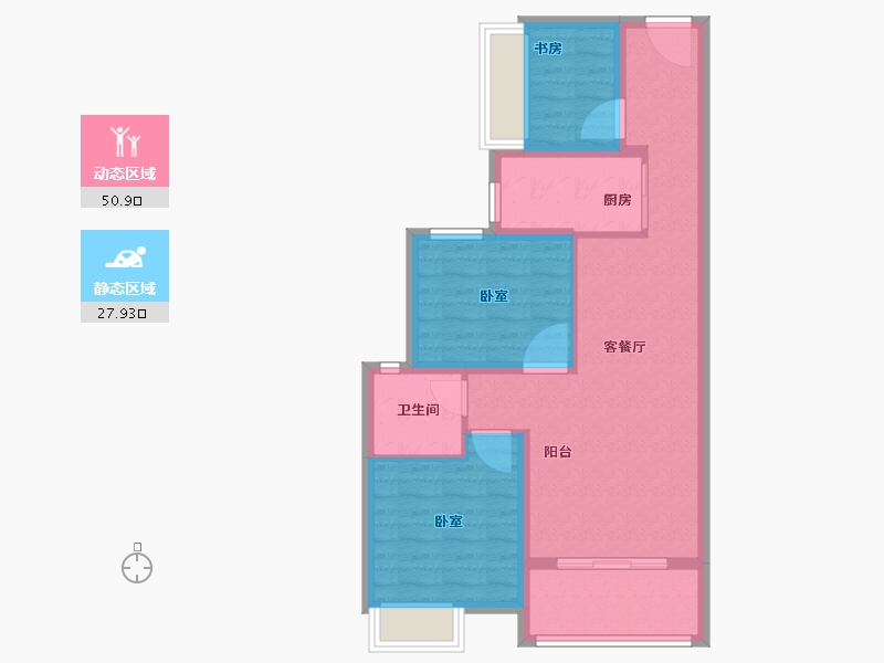 江苏省-苏州市-苏州吴中万达广场-70.00-户型库-动静分区